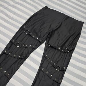 Killstar Black Strappy Pants with Metal Details